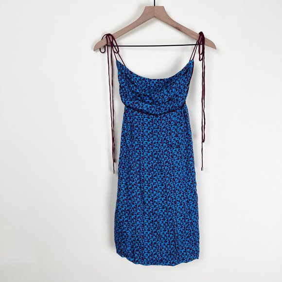 Free People Kai Mini Dress Print Tie Strap Low Back Backless Sundress Summer Sun - Picture 7 of 12